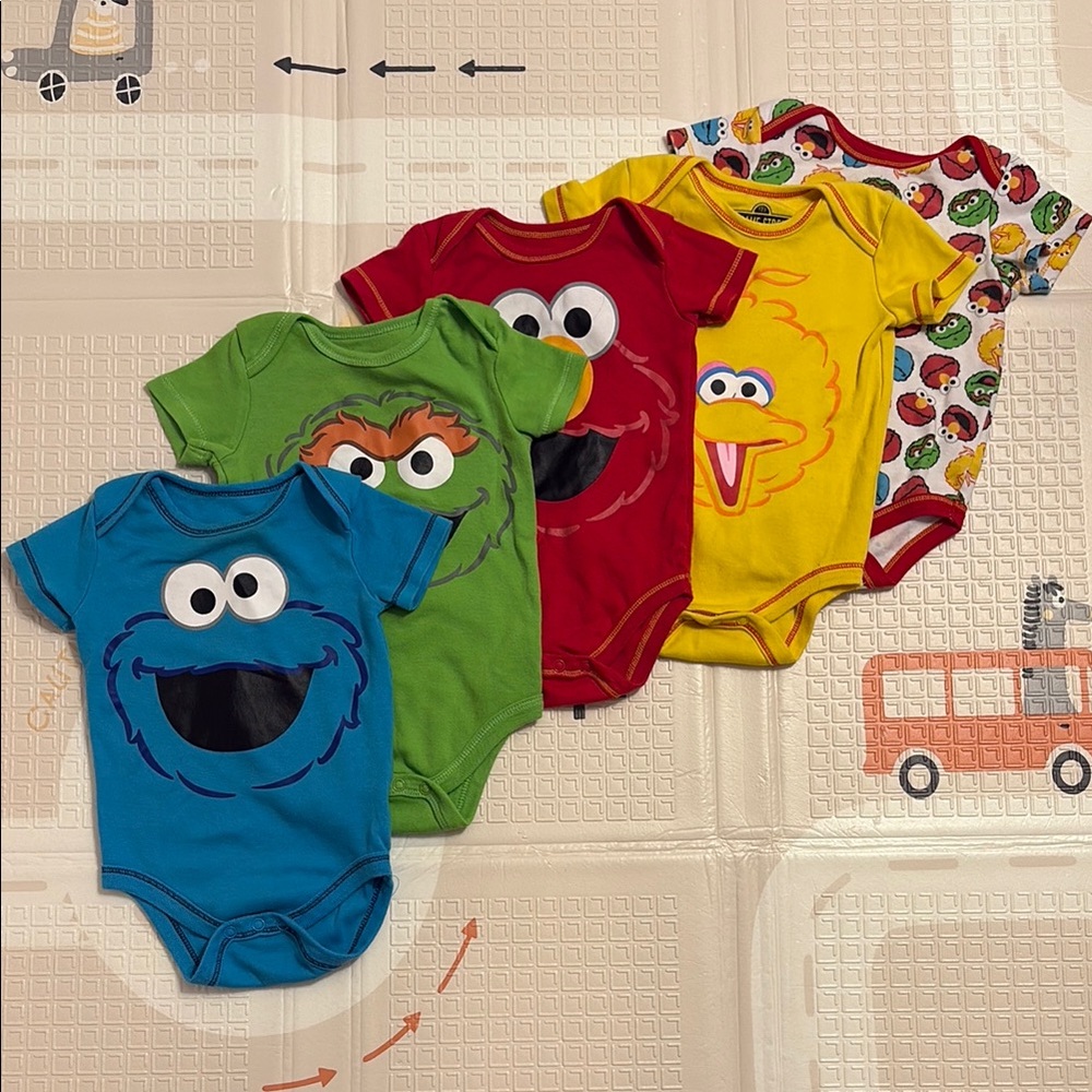 Sesame Street Blue Baby Onesie